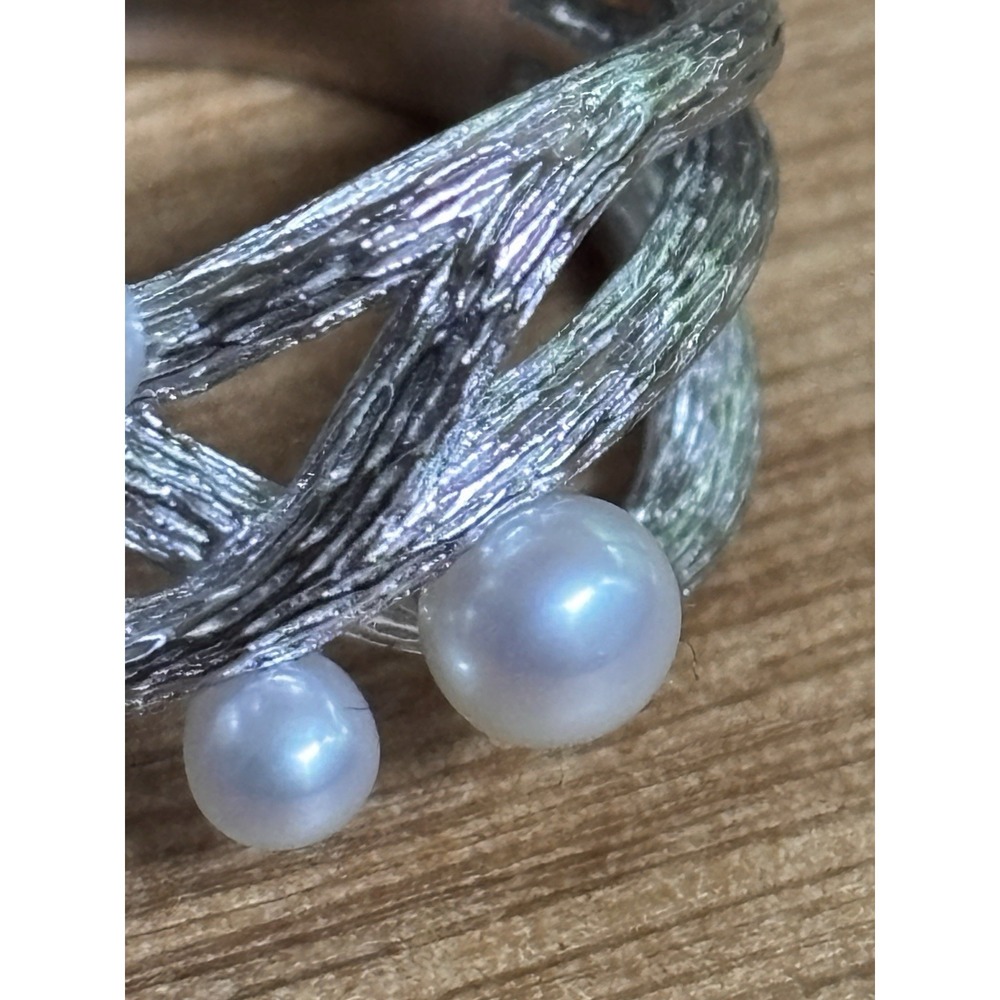 Effy 925 Sterling Silver Pearl Ring Size 7 - Picture 3 of 7